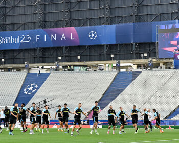 A general view during FC Internazionale Milano training ahead of the UEFA Champions League 2022/23 final at the Ataturk Olympic Stadium