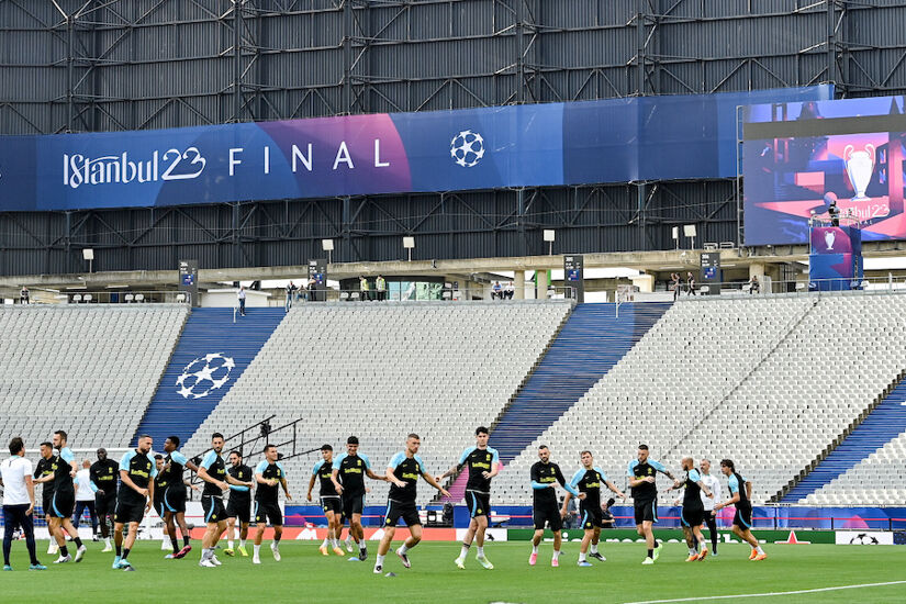 A general view during FC Internazionale Milano training ahead of the UEFA Champions League 2022/23 final at the Ataturk Olympic Stadium