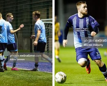 Kilbarrack United (left) saw off St Francis while Dean Casey was played for St Mochta's in their win over Killester Donnycarney