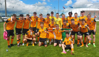 The Ireland Under-16 celebrate a tournament win and a great season