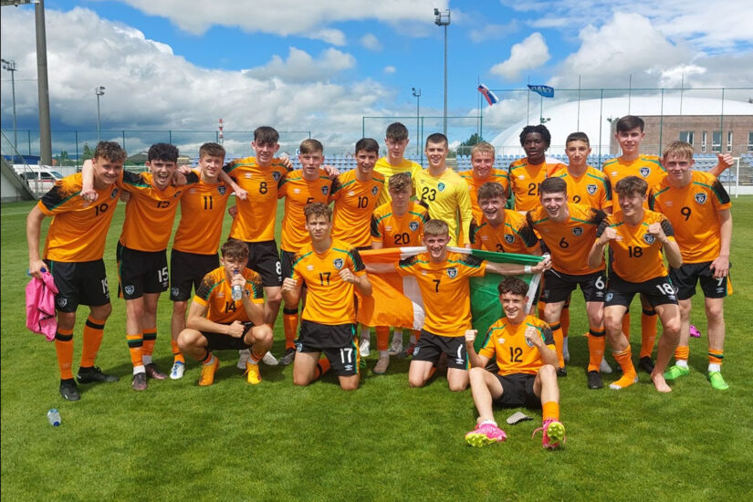 The Ireland Under-16 celebrate a tournament win and a great season