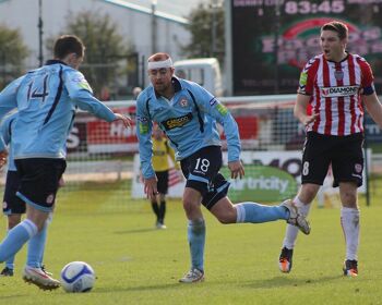 Kevin Deery in action for Derry City against Shelbourne in the 2012 FAI Cup semi-final