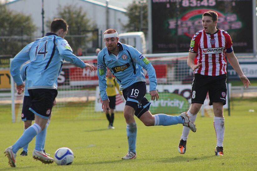 Kevin Deery in action for Derry City against Shelbourne in the 2012 FAI Cup semi-final