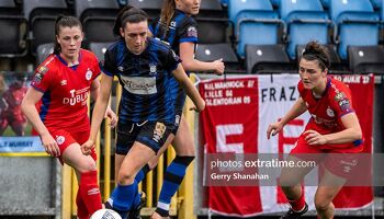 Chloe Singleton on the ball pictured in action for Athlone Town against Shelbourne last season