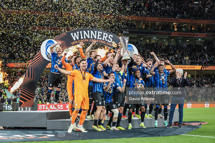 Atalanta celebrate winning the UEFA Europa League Final versus Bayer Leverkusen at Dublin Arena, Dublin, Republic of Ireland.