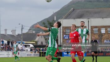 Max Murphy of Bray keeps his eye on the ball