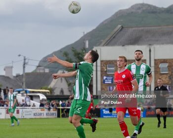 Max Murphy of Bray keeps his eye on the ball