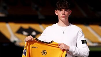 Luke O'Donnell after completing his move to Premier League side Wolves