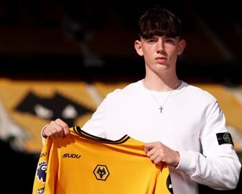 Luke O'Donnell after completing his move to Premier League side Wolves