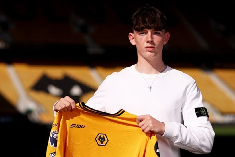 Luke O'Donnell after completing his move to Premier League side Wolves