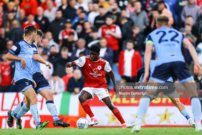 Serge Atakayi on the ball and on the scoresheet for the Saints