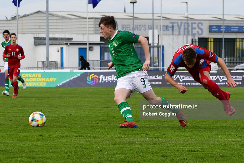 Conor Carty playing for the Ireland Under 17 side in 2019