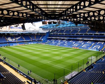 General view inside the stadium prior to the UEFA Women’s Champions League 2023/24 semi-final second leg match between Chelsea and Barcelona on April 27 2024