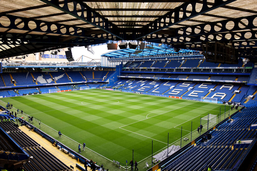 General view inside the stadium prior to the UEFA Women’s Champions League 2023/24 semi-final second leg match between Chelsea and Barcelona on April 27 2024