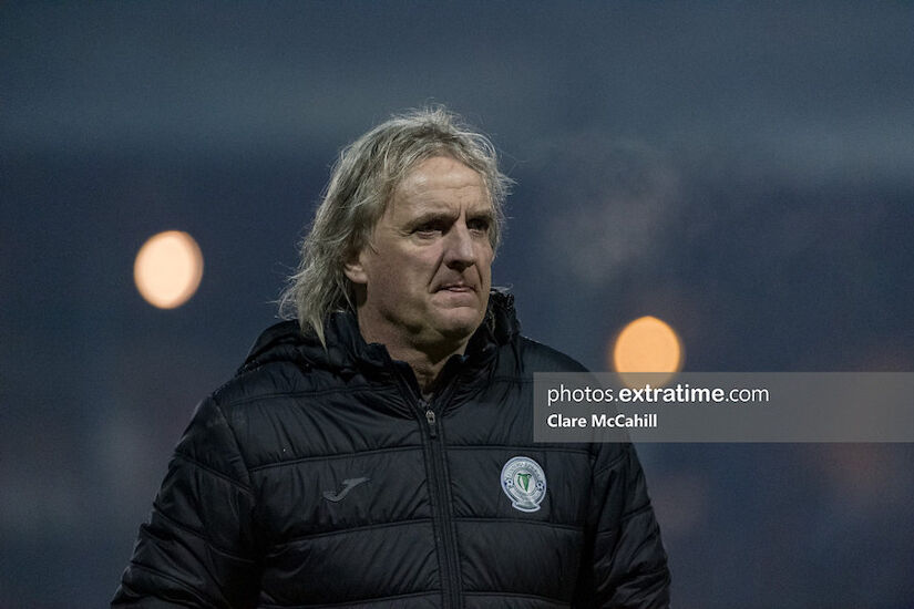 Ollie Horgan received an early red card from referee Rob Hennessy