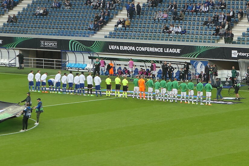 KAA Gent and Shamrock Rovers line up ahead of their Europa Conference League clash