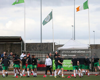 Kerry players warming up prior to a game