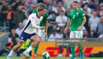 Former Ireland under-21 Ireland international Jack Grealish on the ball against Ireland at the Aviva Stadium on Saturday 7 September 2024