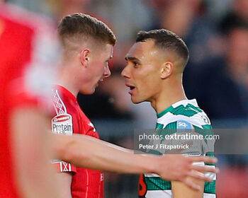 Kameron Ledwidge and Graham Burke go head to head when the team clashed in Tallaght last May