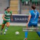 Maria Reynolds faces Rebecca Watkins during Rovers' game against Peamount United in Tallaght in May 2024