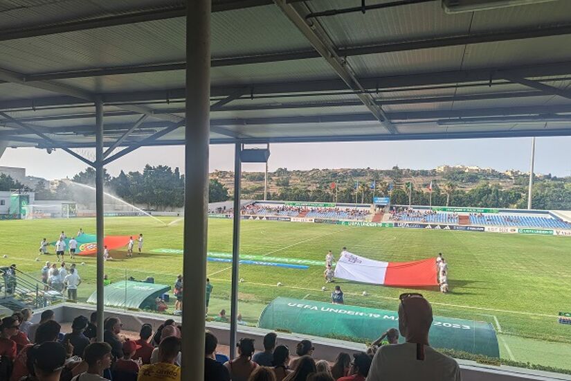 Gozo Stadium before Malta's 2-1 loss against Portugal in the Under-19 European Championship