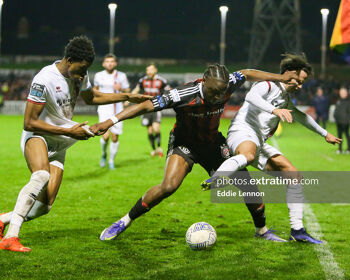Action from Bohemians clash with Drogheda United on 6th March 2023