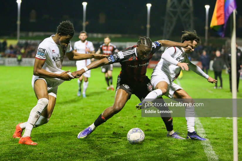 Action from Bohemians clash with Drogheda United on 6th March 2023