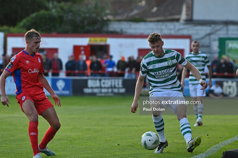 Markus Poom in action for Shamrock Rovers in Tolka Park against Shelbourne in August in the 1-1 draw when Poom was on the scoresheet