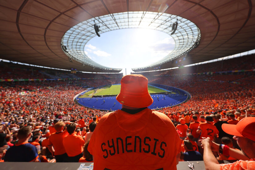 A Netherlands fan looks on during the UEFA EURO 2024 group stage match between Netherlands and Austria at Olympiastadion on June 25, 2024 in Berlin