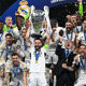 Nacho Fernandez of Real Madrid lifts the UEFA Champions League Trophy after his team's victory after the UEFA Champions League 2023/24 Final match between Borussia Dortmund and Real Madrid CF at Wembley Stadium