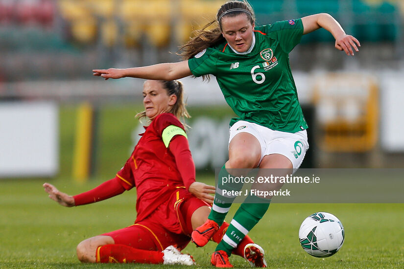 Tyler Toland in action for Ireland in a Euro 2022 qualifier against Montenegro in 2019.