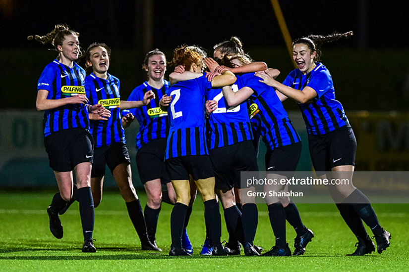 Athlone Town celebrate a goal during their 2-0 win over Bohemians in November 2020.