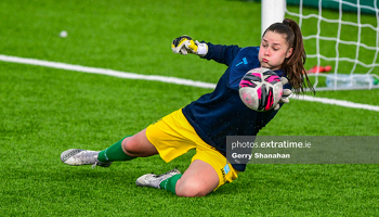 DLR Waves Goalkeeper, Rugile Auskalnyte, warms up before the Athlone Town v DLR Waves, WNL match at Athlone Town Stadium on Saturday, 15 May 2021..