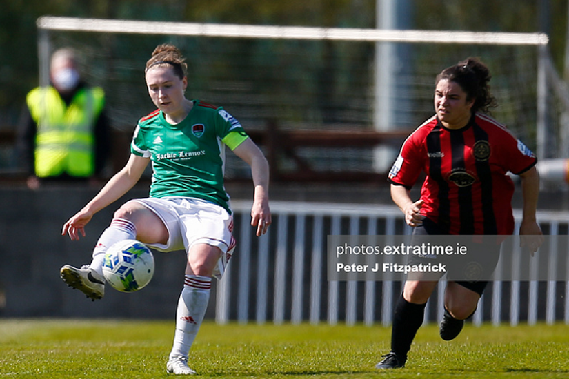 Becky Cassin of Cork City in action with the ball against Bohemians on Saturday, 17 April.