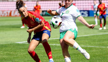 Meabh Russell in action for Ireland Women's Under-19's against Spain at UEFA WU19 European Championships in Lithuania