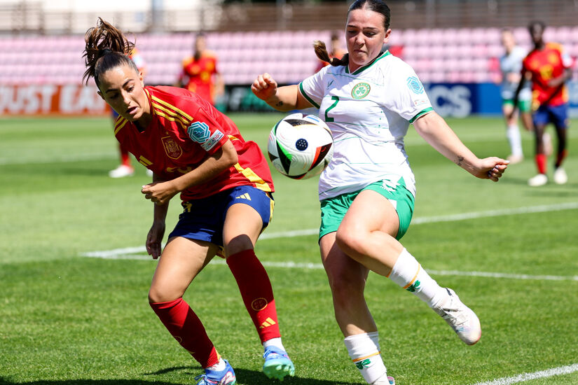 Meabh Russell in action for Ireland Women's Under-19's against Spain at UEFA WU19 European Championships in Lithuania