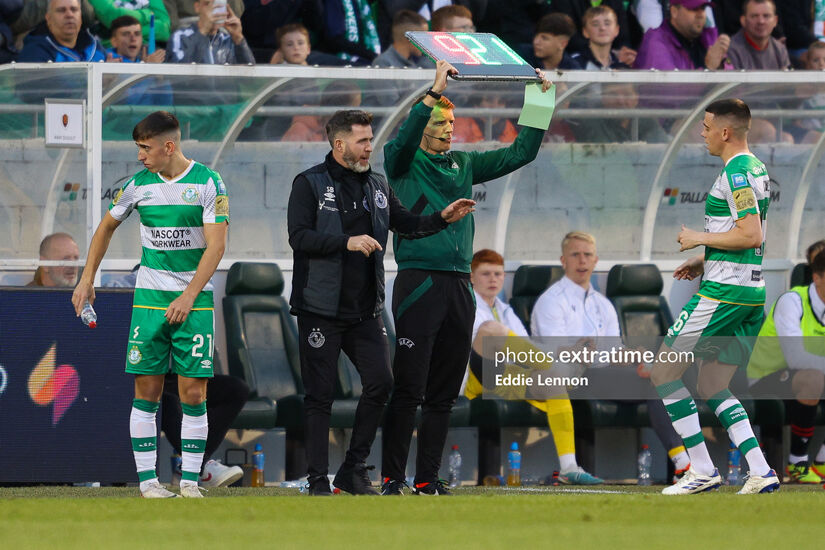 Shamrock Rovers manager Stephen Bradley during his side's Champions League qualifier against Vikingur Reykjavik on Tuesday, 16 July 2024.