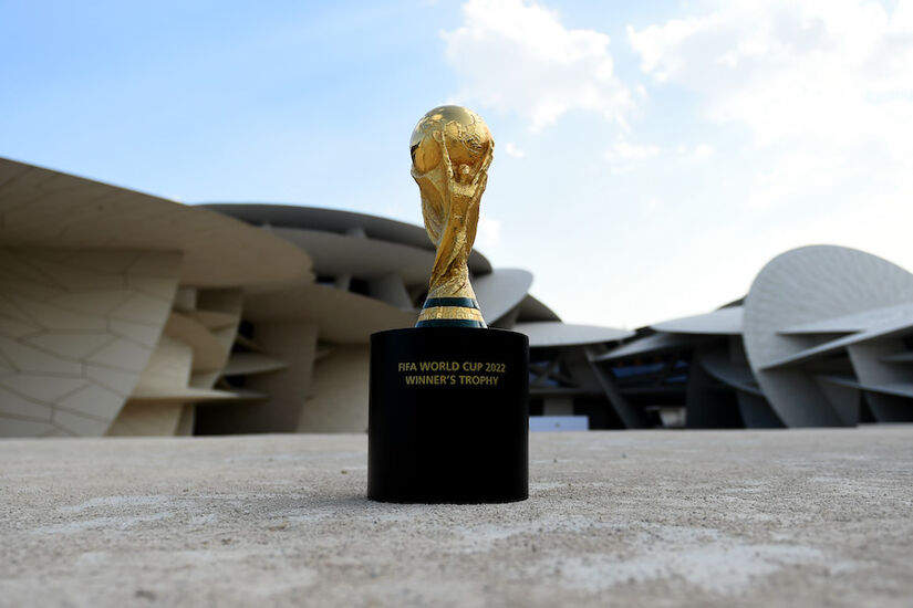 National Museum of Qatar provides backdrop for the World Cup trophy