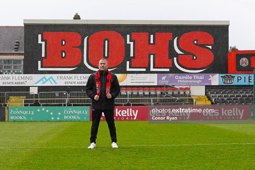 Alan Reynolds at his unveiling as Bohemians manager on Wednesday, 27 March 2024.