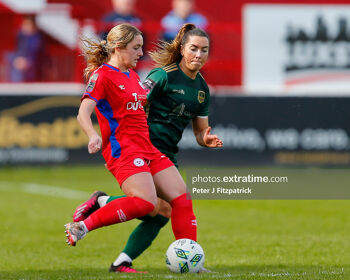 Maggie Pierce in action for Shelbourne during the 2023 season.