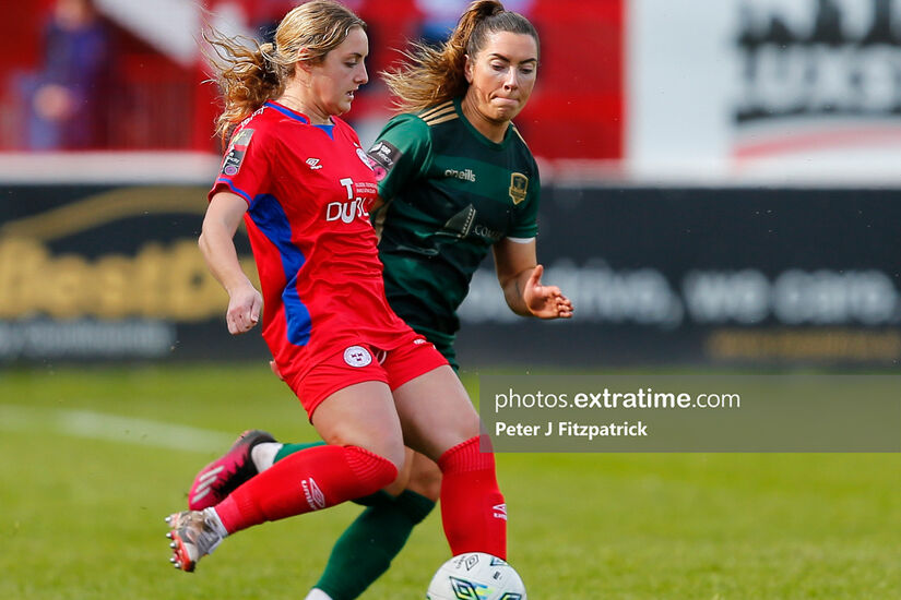 Maggie Pierce in action for Shelbourne during the 2023 season.