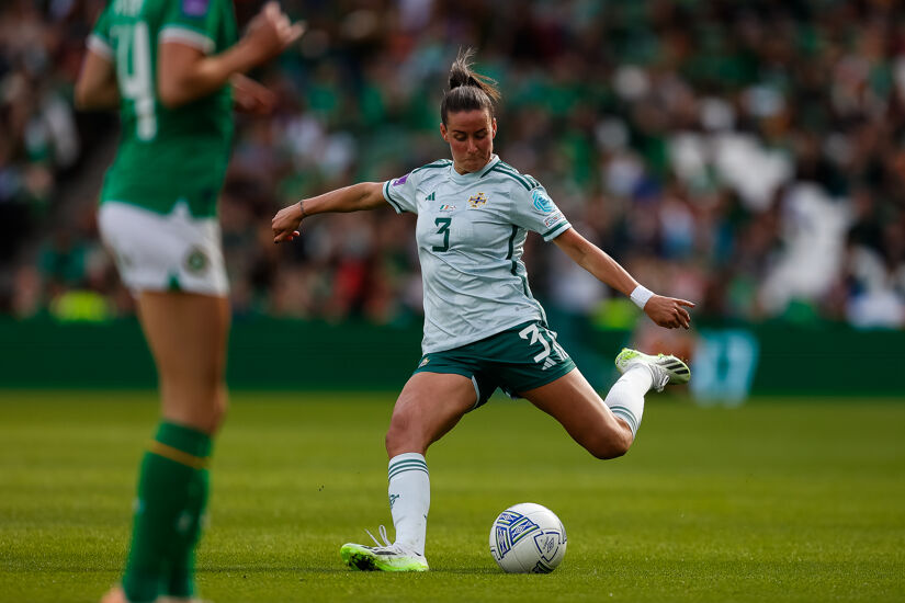 Northern Ireland defender Demi Vance in action during a 3-0 UEFA Nations League defeat to the Republic of Ireland at the Aviva Stadium.