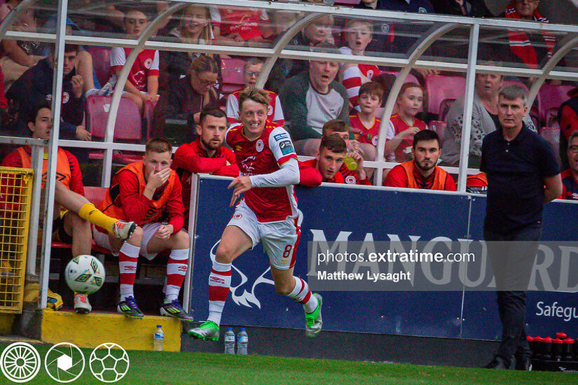 Chris Forrester on the ball during the St. Patrick's Athletic league game against Bohs in June 2024