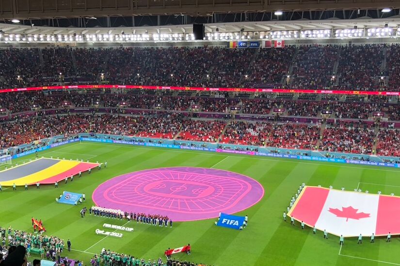 Belgium and Canada line up ahead of kick off