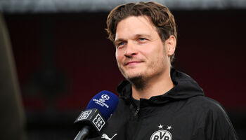 Edin Terzic, Head Coach of Borussia Dortmund, speaks to the media prior to a Borussia Dortmund Training Session ahead of their UEFA Champions League 2023/24 Final match against Real Madrid CF at Wembley Stadium on May 31, 2024