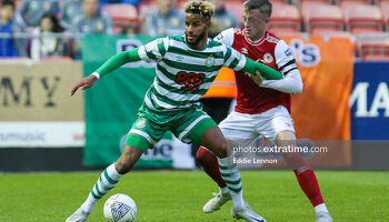 Barry Cotter in action for Shamrock Rovers against St. Patrick's Athletic in Richmond Park last month