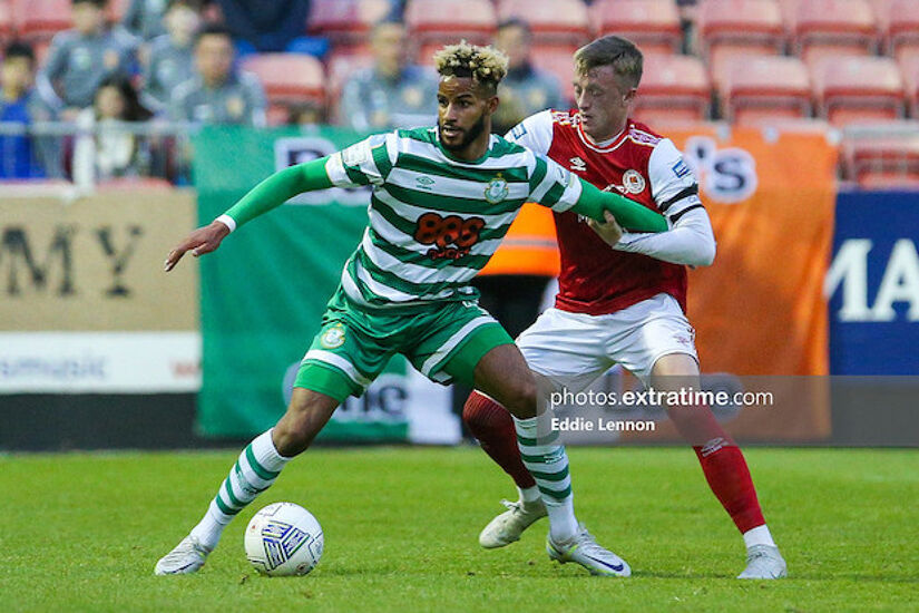 Barry Cotter in action for Shamrock Rovers against St. Patrick's Athletic in Richmond Park last month