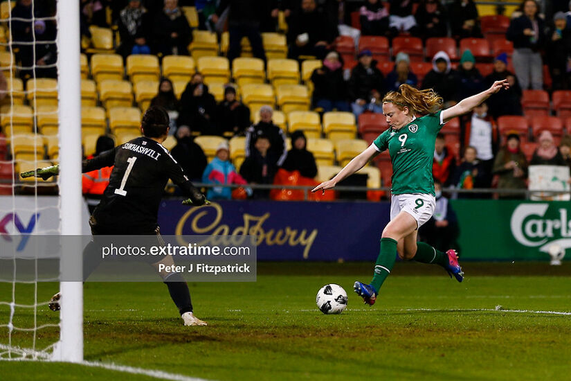 Amber Barrett in action for Ireland