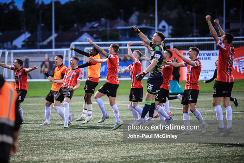 City players celebrate after the final whistle