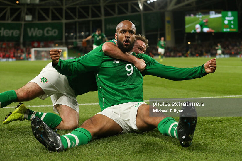David McGoldrick of Republic of Ireland celebrates after scoring his sides first goal of the game